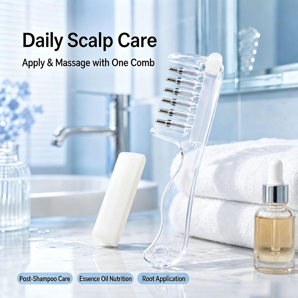 투명 헤어 뿌리 빗, 액체 도포용 빗, 두피 마사지 빗 - Hair Care 리뷰 및 가격