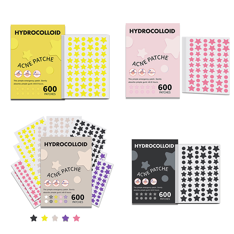600개/세트 별 모양 여드름 패치 컬러풀 투명 여드름 - Skincare 리뷰 및 가격